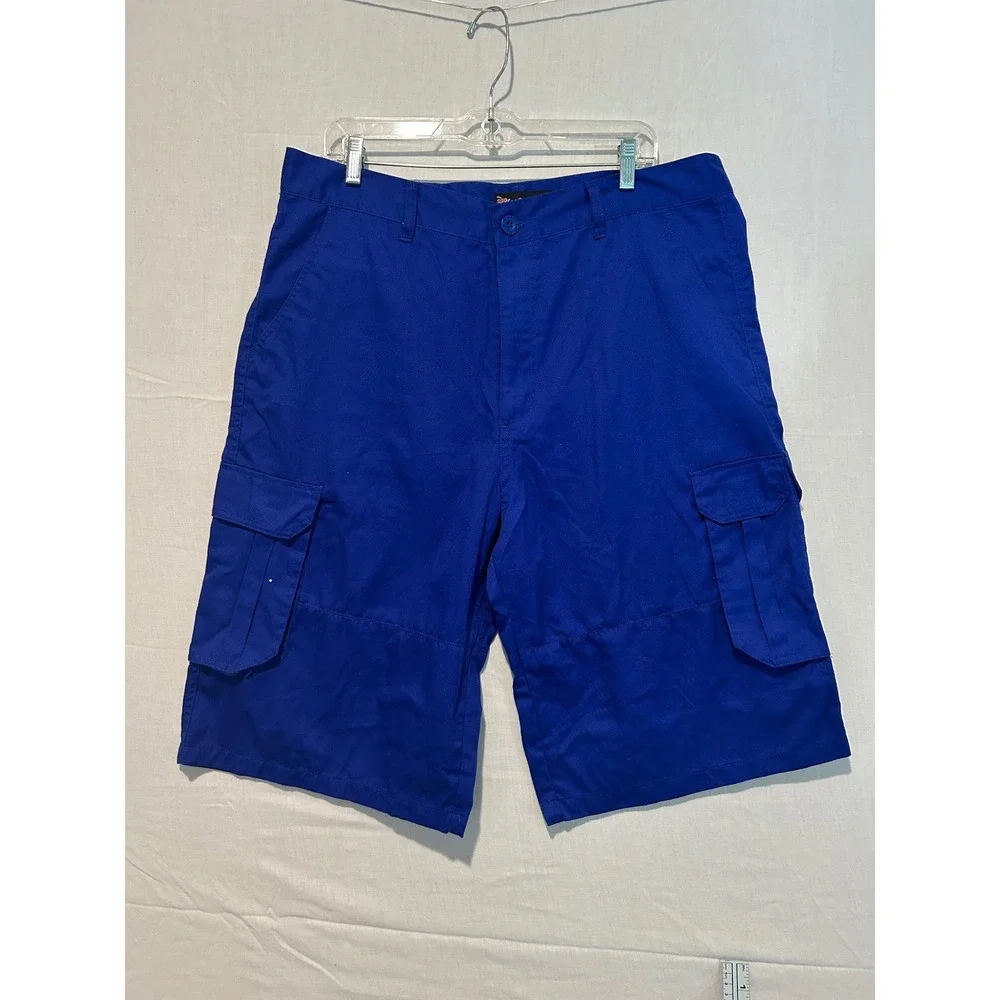Blac Lacquer Mens Royal Blue Cargo Shorts Size 38 Cotton Blend Streetwear Utili